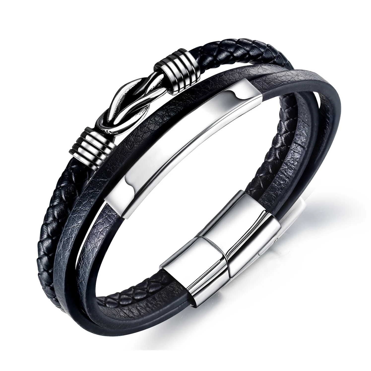 Fashion stainless steel leather woven multi layer leather charm leather bangle bracelet
Fashion stainless steel leather woven multi layer leather charm leather bangle bracelet