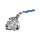 1/4"-4" Inch Stainless steel 304 316 Three way(3-way) Ball Valve 1000PSI