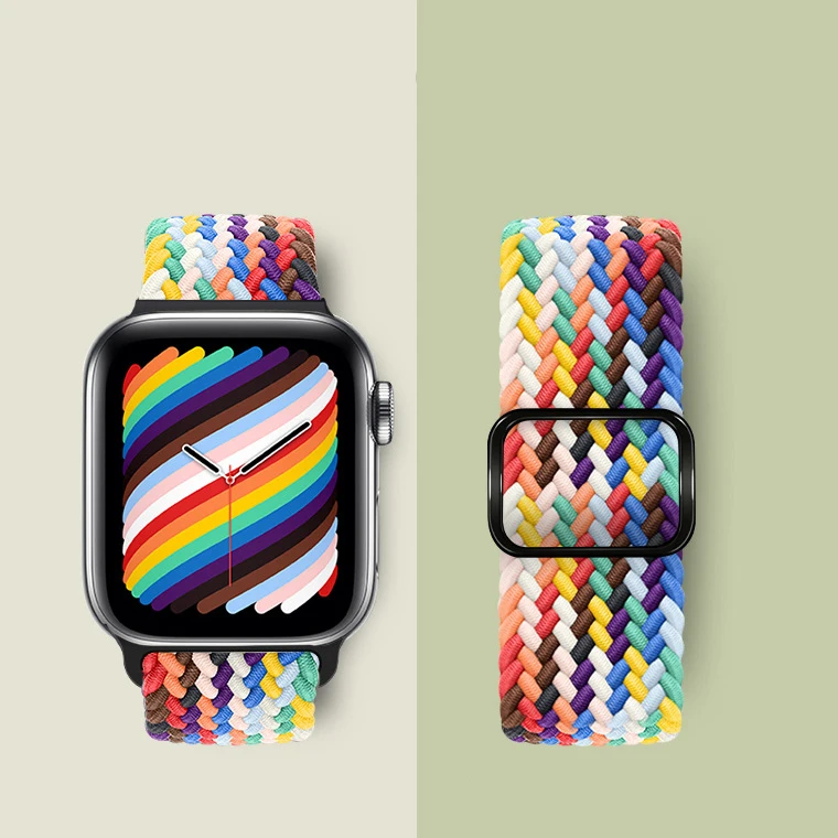 

Designers Braided Solo Loop Nylon Correa Smart Watch Band Straps For Apple Iwatch Applewatch, 27 colors