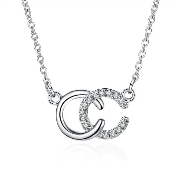Real Silver Womens Jewelry CC Necklace Letter Initial Necklace Chain Pendant Silver Necklace
Real Silver Womens Jewelry CC Necklace Letter Initial Necklace Chain Pendant Silver Necklace