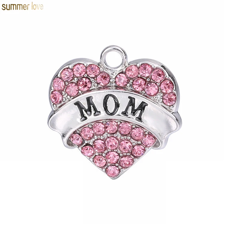 European Silver Plated Love Mom Crystal Letters Heart Pendants Charms for Jewelry Making, Gold silver
European Silver Plated Love Mom Crystal Letters Heart Pendants Charms for Jewelry Making, Gold silver
