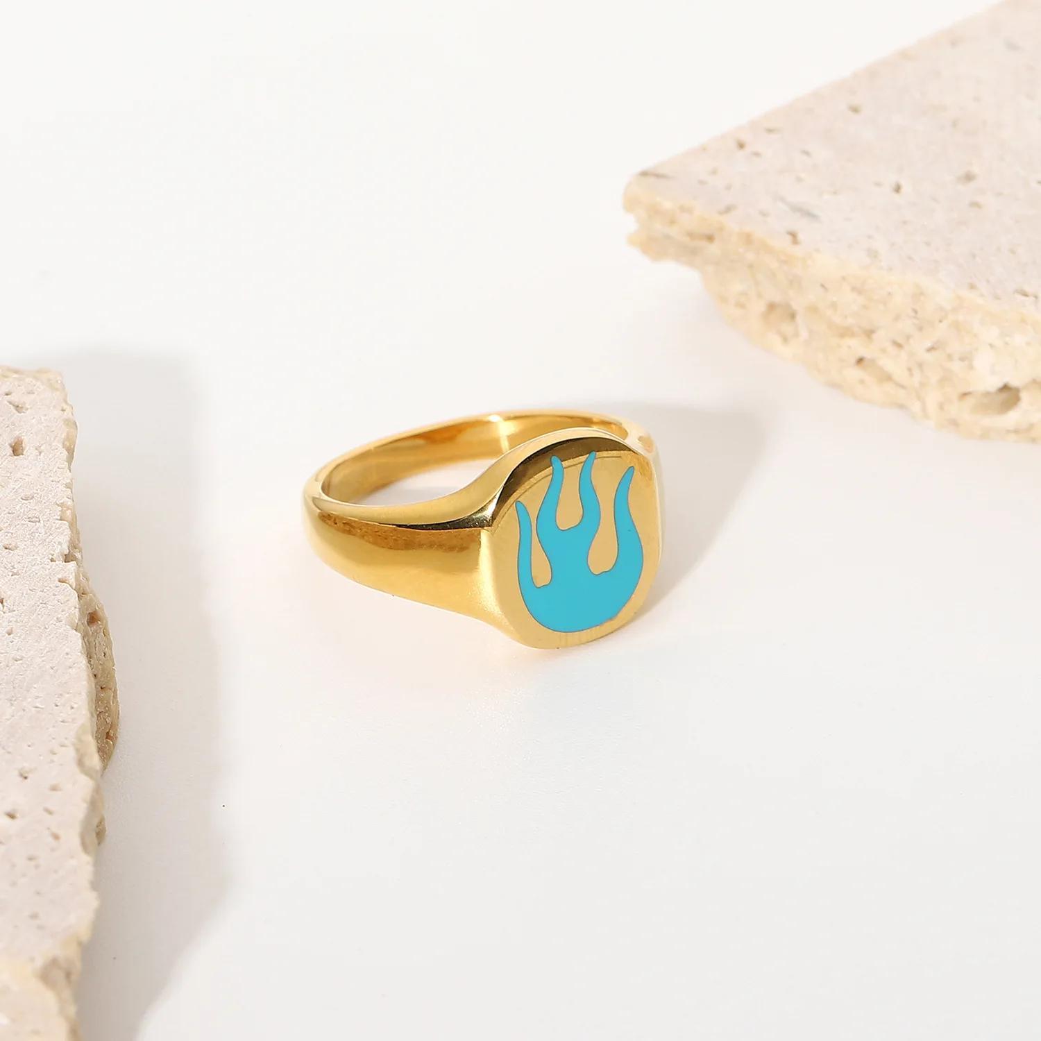 INS Stainless Steel Dainty 2021 Enamel Flame Rings 18k Gold Chunky Fire Enamel Rings
INS Stainless Steel Dainty 2021 Enamel Flame Rings 18k Gold Chunky Fire Enamel Rings