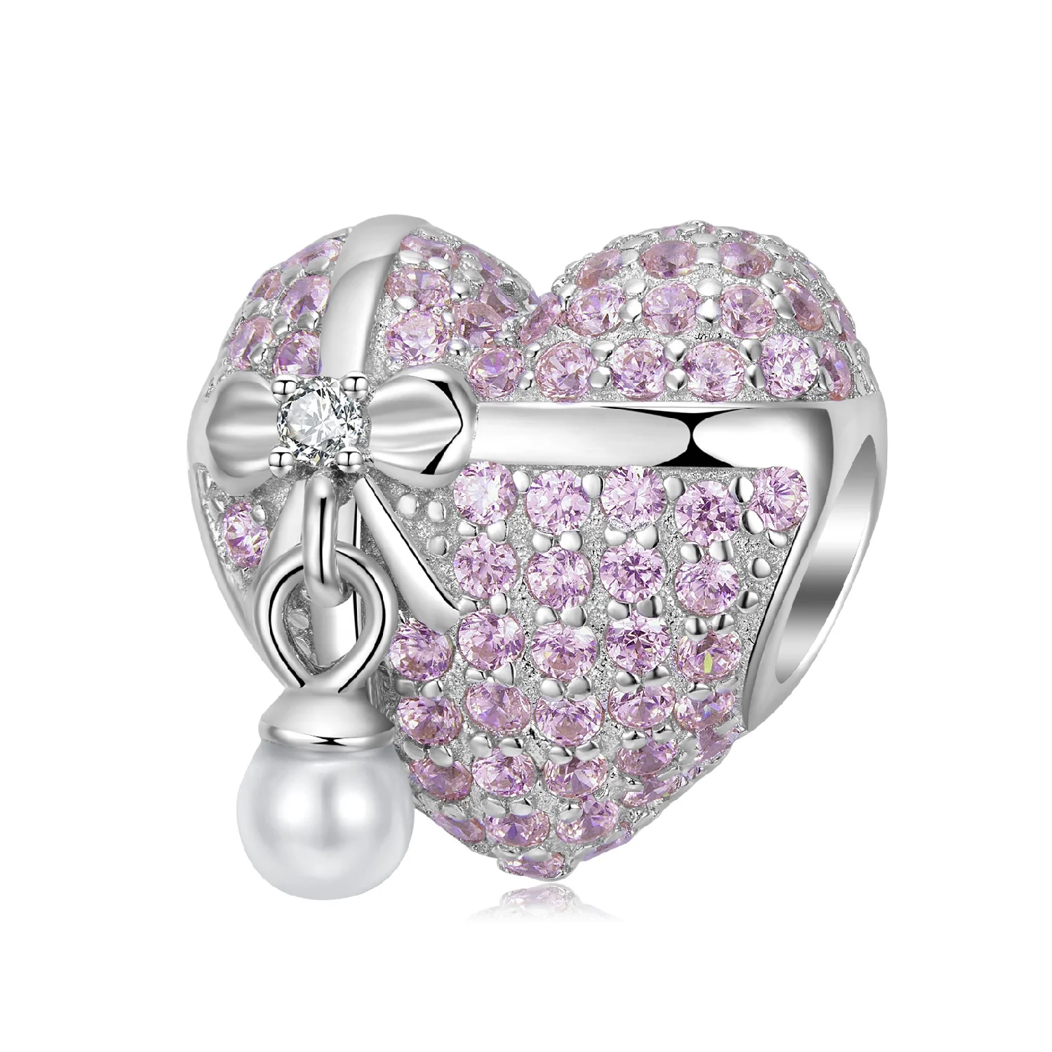 Shiny Pink Zircon Heart shaped Gift with Pearl dangle Charm 925 Sterling Silver bead for Women Fine Charm beads jewelry Bracelet
Shiny Pink Zircon Heart shaped Gift with Pearl dangle Charm 925 Sterling Silver bead for Women Fine Charm beads jewelry Bracelet
