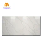 Book match Calacatta artificial quartz stone slab for table top