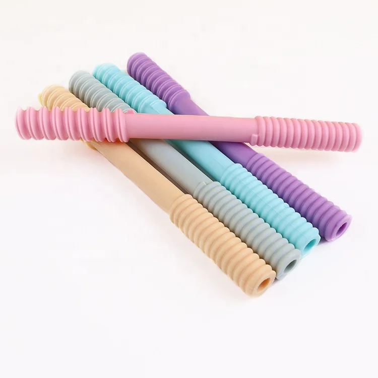 CE Amazon hot sale 5 tubes with 1 brush baby Teething Stick food grade BPA free silicone hollow teething tubes set sensory toys
CE Amazon hot sale 5 tubes with 1 brush baby Teething Stick food grade BPA free silicone hollow teething tubes set sensory toys