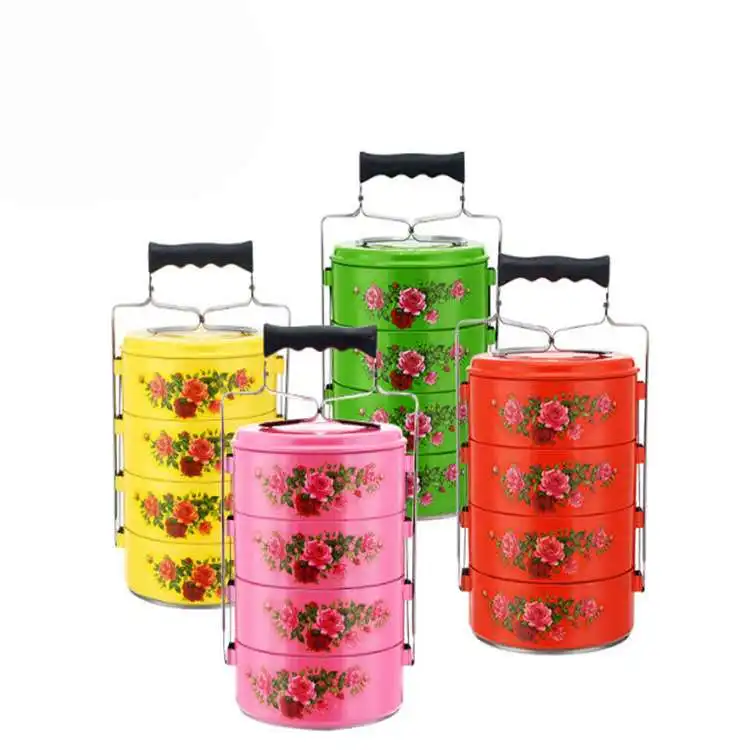 Hot sale multi layers colorful tier with flower pattern of stainless steel food carrier lunch box
Hot sale multi layers colorful tier with flower pattern of stainless steel food carrier lunch box