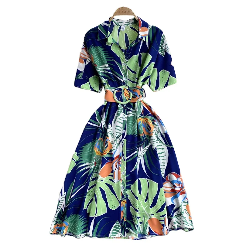 2022 New Arrival Boutique Summer Short Sleeves Midi Elegant Floral Print Loose Casual Shirt Dress Streetwear For Women
2022 New Arrival Boutique Summer Short Sleeves Midi Elegant Floral Print Loose Casual Shirt Dress Streetwear For Women