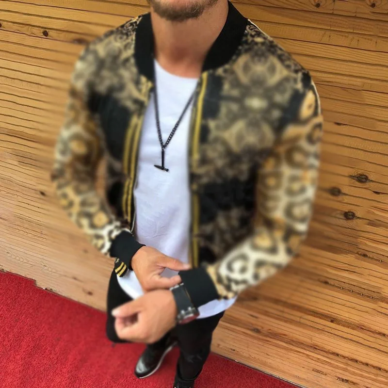 Slim Fit Mens Casual Jacket 2021 Autumn Winter Round Neck Leopard Print Jacket Man Fashion Clothing, Customized color
Slim Fit Mens Casual Jacket 2021 Autumn Winter Round Neck Leopard Print Jacket Man Fashion Clothing, Customized color