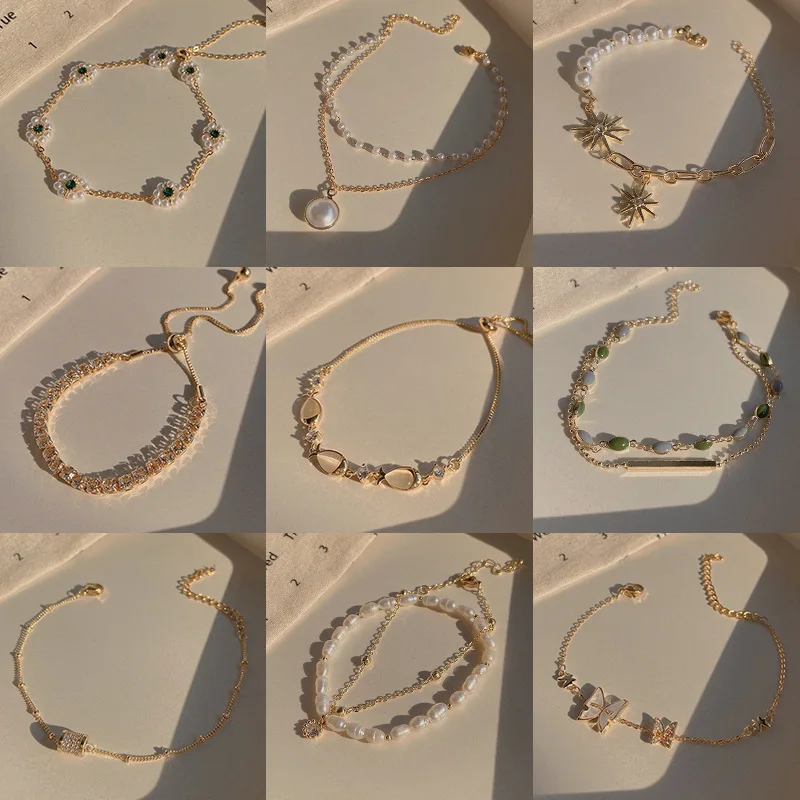 Korean Fashion Pearl Bracelet Women Adjustable Bracelet Bead Jewelry Gold Chain Zircon Bracelet 
Korean Fashion Pearl Bracelet Women Adjustable Bracelet Bead Jewelry Gold Chain Zircon Bracelet