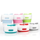 new design 450ml 16oz silicone foldable personalized coffee mugs with carabiner