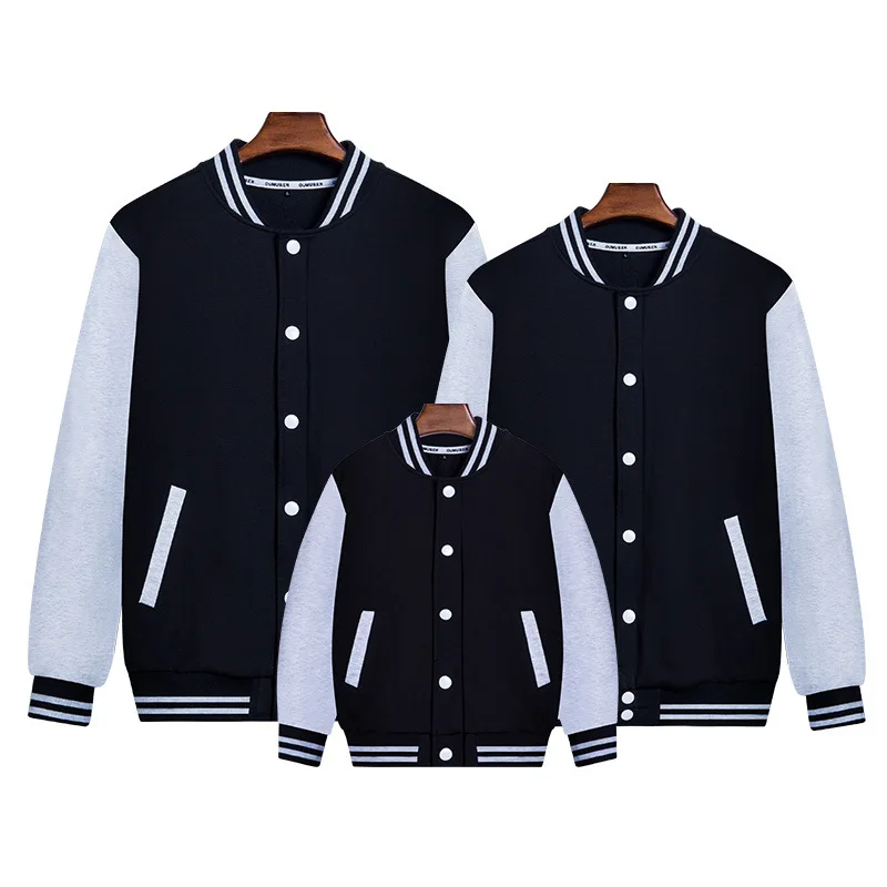 

Family Matching Blank Varsity Baseball Jacket Bomber Cotton Premium Jackets For Men Women Kids, 5 different colors for choices
