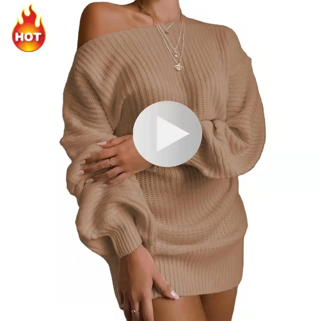 Fashion Casual Women Lady Jumper Oversized Sweaters Knitted dress sexy off The shoulder knit, Picture
Fashion Casual Women Lady Jumper Oversized Sweaters Knitted dress sexy off The shoulder knit, Picture