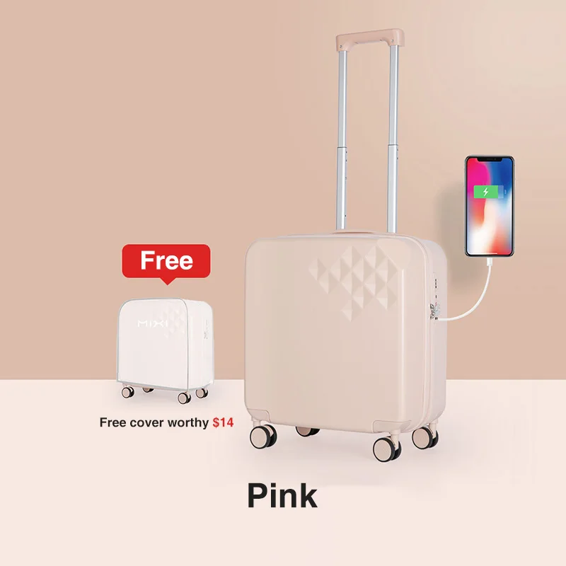MIXI custom light weight modern smart suitcase with usb charging port wholesale Korean style travel portable luggage bag, Customized
MIXI custom light weight modern smart suitcase with usb charging port wholesale Korean style travel portable luggage bag, Customized
