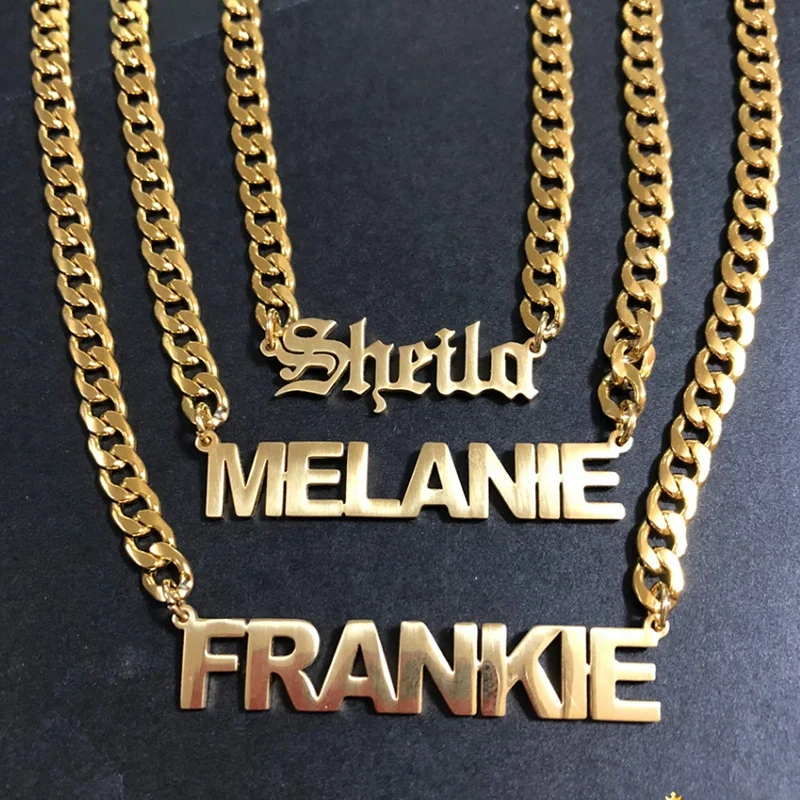 Customized Fashion Ins Style Lettering Gold Plated Stainless Steel Personalized Name Pendant Necklace for Women
Customized Fashion Ins Style Lettering Gold Plated Stainless Steel Personalized Name Pendant Necklace for Women