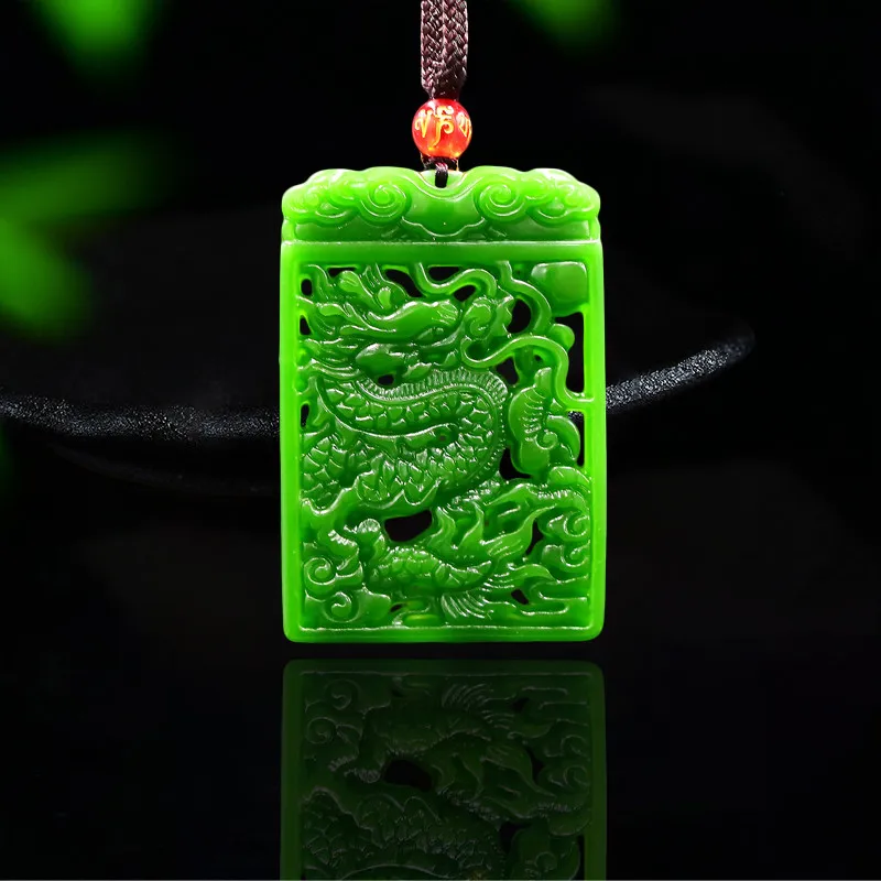 Green Jade Dragon Pendant Accessories Men Necklace Carved Fashion Natural Double-sided Gifts Chinese Jewellery Amulet Charm
Green Jade Dragon Pendant Accessories Men Necklace Carved Fashion Natural Double-sided Gifts Chinese Jewellery Amulet Charm