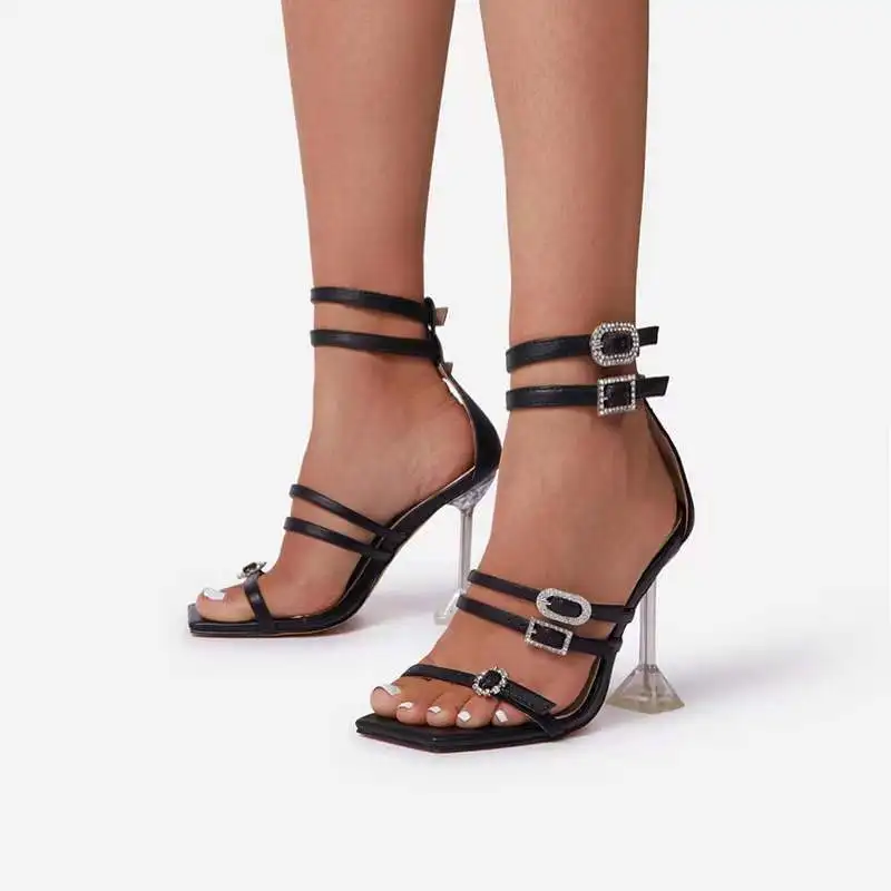 2022 Summer New Women Plus Size Square Toe Sandals Rhinestone Heels Ladies Fashion Sandals, As pictures
2022 Summer New Women Plus Size Square Toe Sandals Rhinestone Heels Ladies Fashion Sandals, As pictures