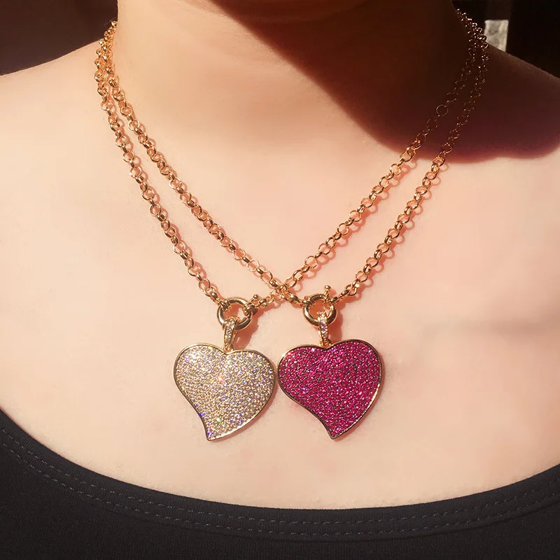 2021 Wholesale Hip Hop Colorful Cubic Zirconia Paved Big Heart Charm Pendant New Retro O Ring Link Chain Necklace Women Wholesal
2021 Wholesale Hip Hop Colorful Cubic Zirconia Paved Big Heart Charm Pendant New Retro O Ring Link Chain Necklace Women Wholesal
