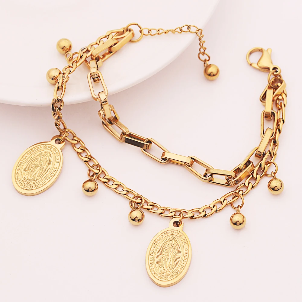 Jewelry Virgin Mary Beads Double Bracelet Charms Christian Stainless Steel Bracelets Jewelry Accessories For Men Women
Jewelry Virgin Mary Beads Double Bracelet Charms Christian Stainless Steel Bracelets Jewelry Accessories For Men Women