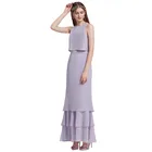 Lady Evening Dress Plain Chiffon Long Bridesmaid Dresses