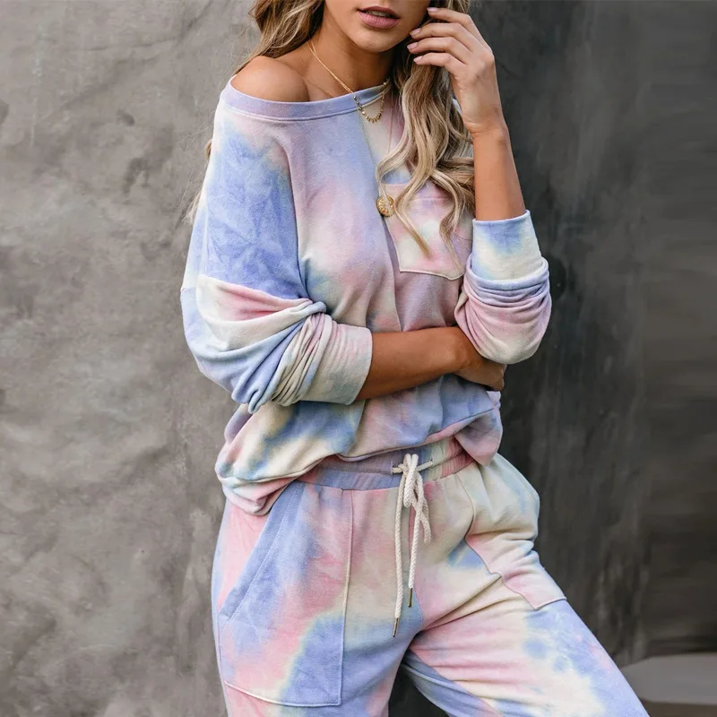 Amazon Women's 2021 Fall Winter Gradient Pyjamas tie dye long sleeve trousers two-piece home wear suit
Amazon Women's 2021 Fall Winter Gradient Pyjamas tie dye long sleeve trousers two-piece home wear suit