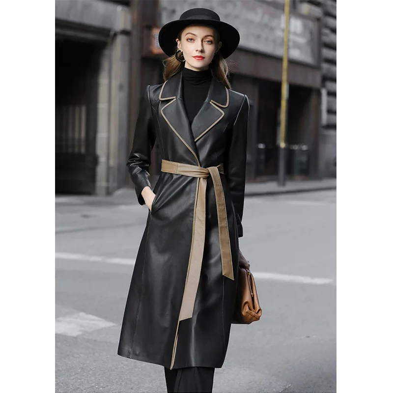Genuine Leather Coat 2021 Hit Women's Coat Loose Over Long England Style For Women Jacket, Customized color
Genuine Leather Coat 2021 Hit Women's Coat Loose Over Long England Style For Women Jacket, Customized color