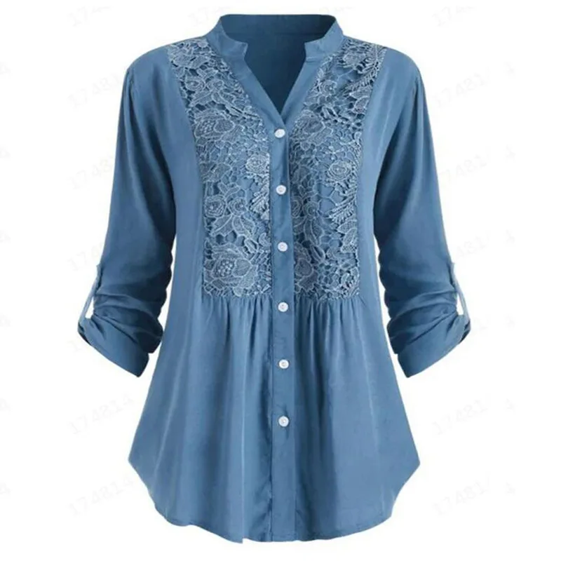 Rummandy 2021 Spring Casual Ladies Long Sleeve Shirt And Front Chest With Lace Patches Streetwear Lace Stitching Shirt, Customized color
Rummandy 2021 Spring Casual Ladies Long Sleeve Shirt And Front Chest With Lace Patches Streetwear Lace Stitching Shirt, Customized color