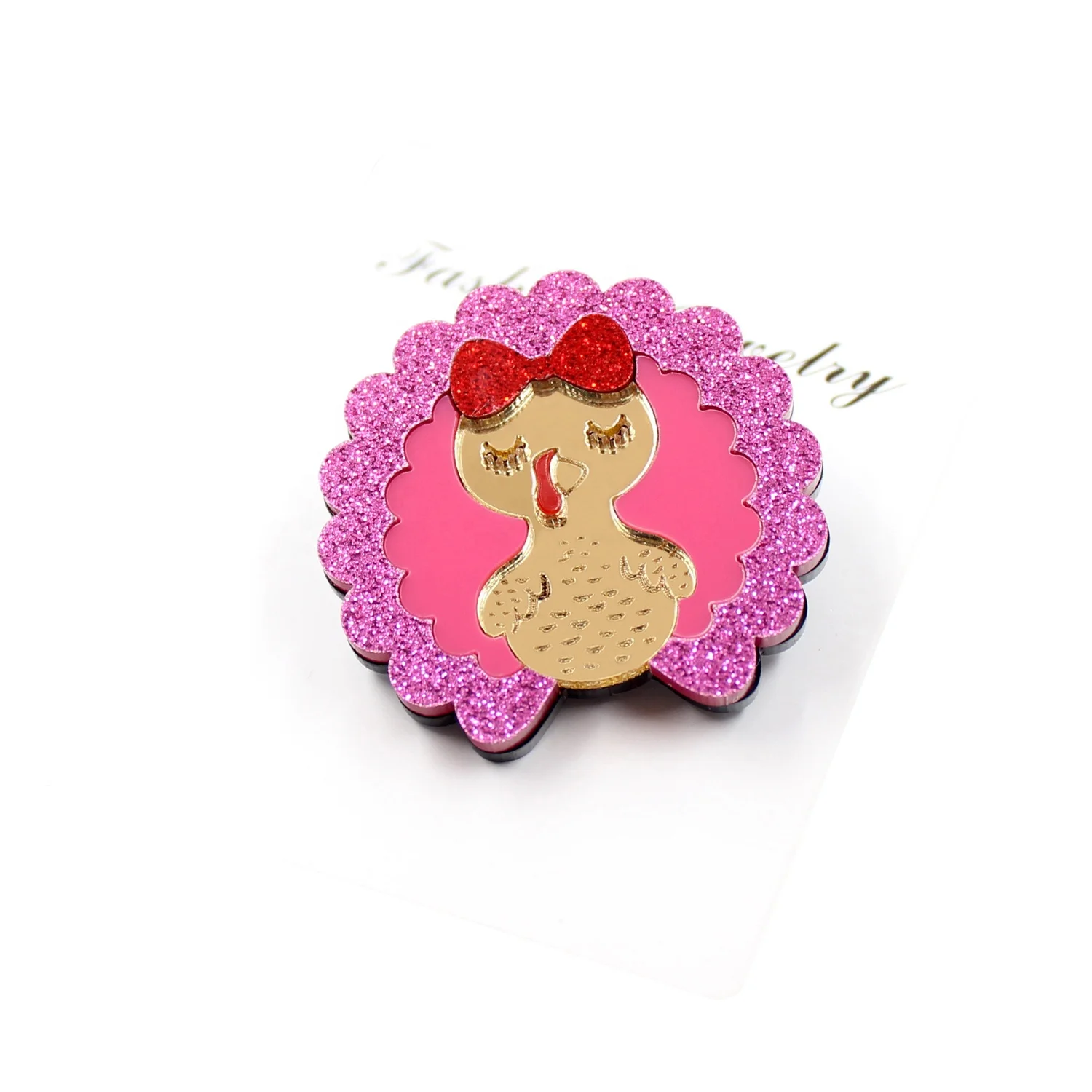 BR008 Turkey Brooch (Safety Pin) Pink Glitter Christmas Brooch Acrylic Brooch, Picture
BR008 Turkey Brooch (Safety Pin) Pink Glitter Christmas Brooch Acrylic Brooch, Picture