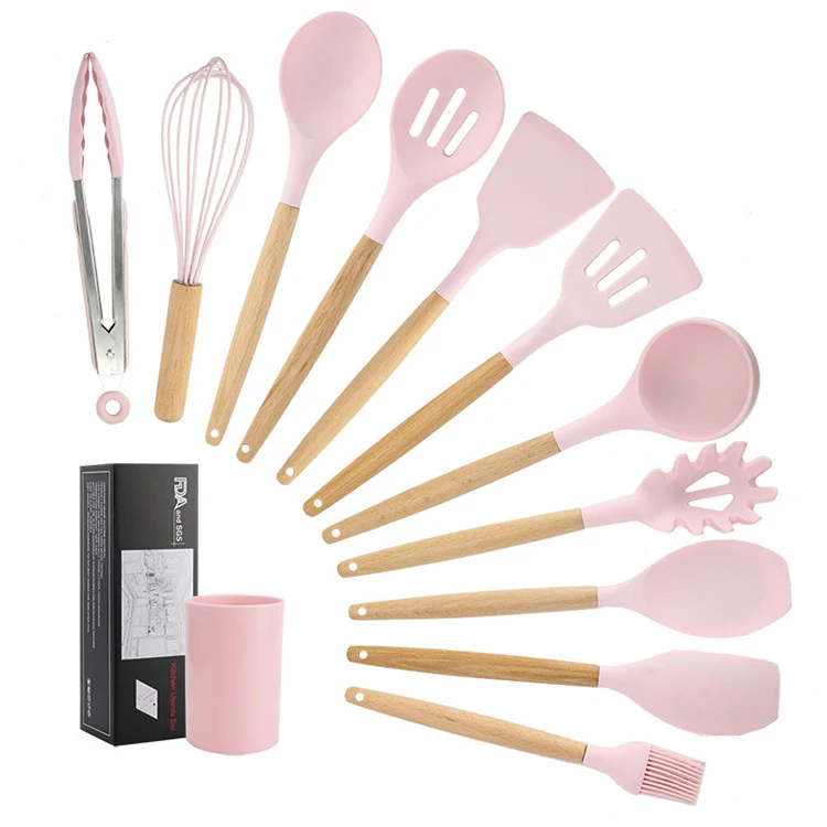 Amazon Hot Selling 12pcs Nylon Silicone Kitchen Utensil Sets High Temperature Resistance Cooking Utensil with Wood Handle
Amazon Hot Selling 12pcs Nylon Silicone Kitchen Utensil Sets High Temperature Resistance Cooking Utensil with Wood Handle