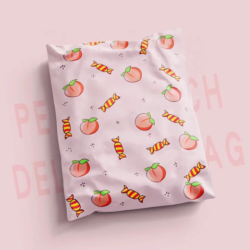customized design printed plastic bag clothes pink cute peach fruit package bag eco friendly packaging for clothing
customized design printed plastic bag clothes pink cute peach fruit package bag eco friendly packaging for clothing