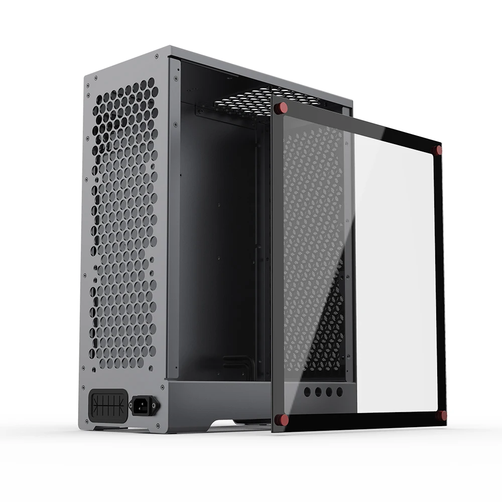 Desktop Aluminum Mid Tower Computer Chassis MATX PC Case for Gaming with Big Tempered Glass, Silver/grey
Desktop Aluminum Mid Tower Computer Chassis MATX PC Case for Gaming with Big Tempered Glass, Silver/grey