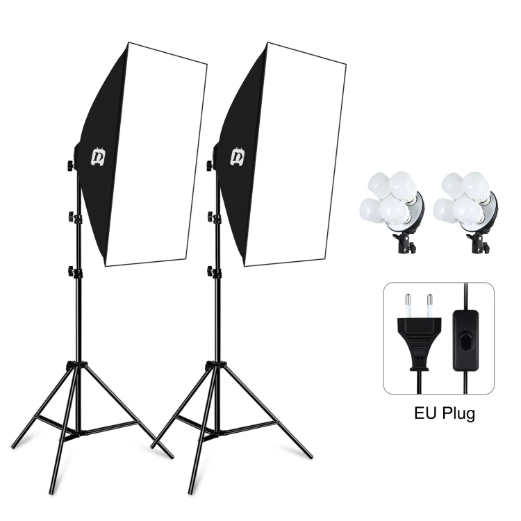 PULUZ Softbox Lighting Kit 2 PCS 50x70cm Professional Photo Studio Photography Light Equipment with 8 x E27 20W E27 Socket Bulb
PULUZ Softbox Lighting Kit 2 PCS 50x70cm Professional Photo Studio Photography Light Equipment with 8 x E27 20W E27 Socket Bulb