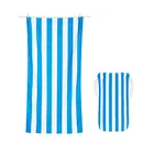 Towel Bag Custom Brand Sand Free Microfiber Stripes Printed Striped Cabana Microfiber Beach Towel With Mesh Bag