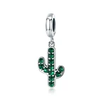 Fresh cactus DIY beaded ladies bracelet accessories S925 sterling silver pendant spot