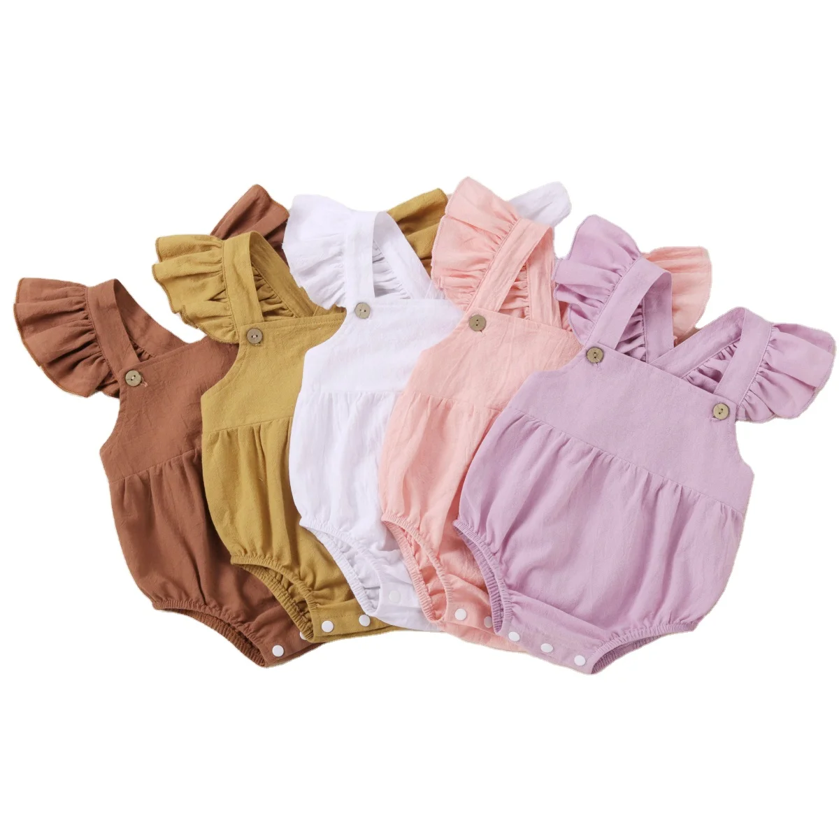 New Summer Infant Baby Girls Candy Color Pure Cotton Jumpsuit Sling Flying Sleeve Triangle Baby Romper
New Summer Infant Baby Girls Candy Color Pure Cotton Jumpsuit Sling Flying Sleeve Triangle Baby Romper