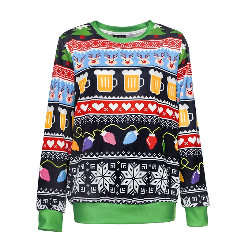 Women Fabric Fashion Hot Sale Long Sleeve plus size women's hoodies & sweatshirts Ugly Christmas sweater printing pullover
Women Fabric Fashion Hot Sale Long Sleeve plus size women's hoodies & sweatshirts Ugly Christmas sweater printing pullover
