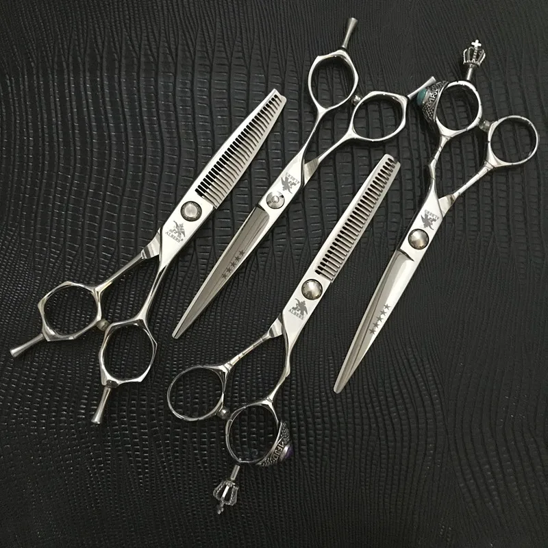 

High-strength steel 7inch left-hand professional barber scissors hairdressing, Silver