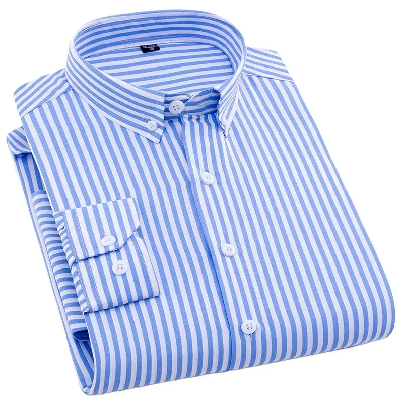 Vertical Striped Button-down Blue Bleached Business Casual Long Sleeve Shirt For Man
Vertical Striped Button-down Blue Bleached Business Casual Long Sleeve Shirt For Man