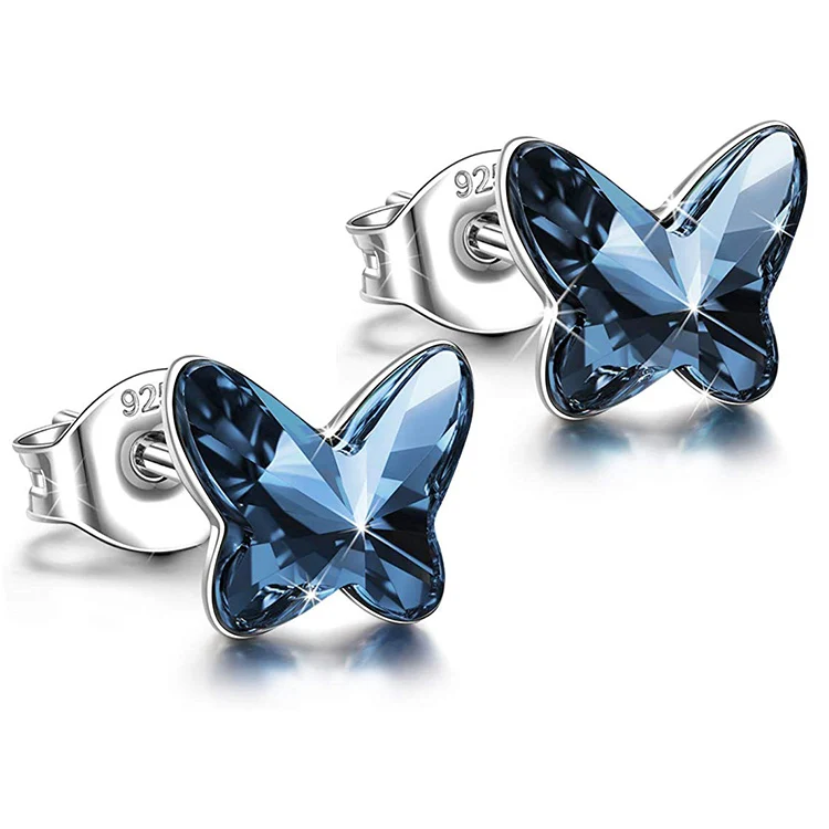 Crystal Butterfly Studs Earring 925 Sterling Silver Little Butterfly Stud Tragus Earring for Girl
Crystal Butterfly Studs Earring 925 Sterling Silver Little Butterfly Stud Tragus Earring for Girl