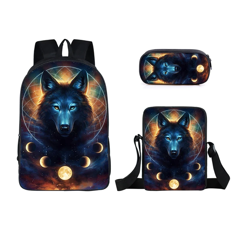 Costume Wolf Animal Image Pencil Case Cartable Enfant 3Pcs Set Canvas Boys School Bags Children Kids Backpack, Customized
Costume Wolf Animal Image Pencil Case Cartable Enfant 3Pcs Set Canvas Boys School Bags Children Kids Backpack, Customized