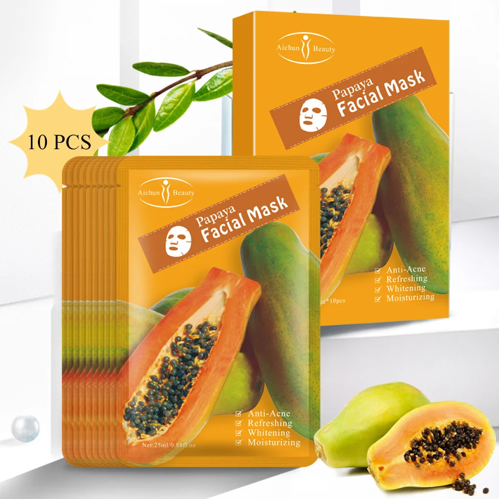 Private Label Beauty Papaya Sheet Mask Face Whitening Nourishing Skin Care Facial Mask, White
Private Label Beauty Papaya Sheet Mask Face Whitening Nourishing Skin Care Facial Mask, White