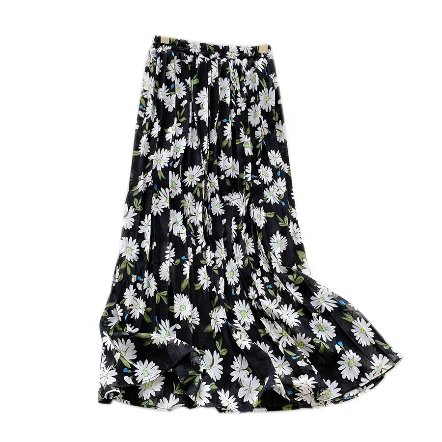 B24719A Floral chiffon skirt women spring and summer new Korean Long skirt retro high waist pleated skirt, Black, apricot, blue
B24719A Floral chiffon skirt women spring and summer new Korean Long skirt retro high waist pleated skirt, Black, apricot, blue
