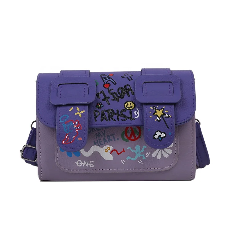 2020 all-match new graffiti fashion Mini one shoulder messenger female bag, White,purple,black,orange
2020 all-match new graffiti fashion Mini one shoulder messenger female bag, White,purple,black,orange