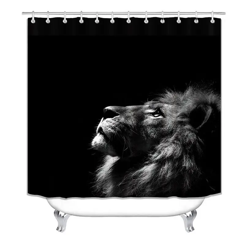 Fashionable lion hotel shower curtain custom printing shower curtain set for bathroom men
Fashionable lion hotel shower curtain custom printing shower curtain set for bathroom men