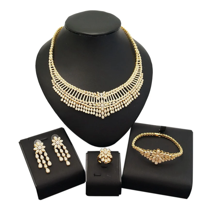 Super Luxury glacier Tassels African Necklace Zircon Jewelry Sets For Women Wedding Nigerian Party Jewelry Set
Super Luxury glacier Tassels African Necklace Zircon Jewelry Sets For Women Wedding Nigerian Party Jewelry Set