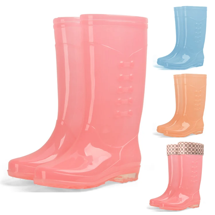 Women's Fashionable Slip Resistant Waterproof Shoes Candy colors Transparent Water Boots PVC Rain Boots
Women's Fashionable Slip Resistant Waterproof Shoes Candy colors Transparent Water Boots PVC Rain Boots