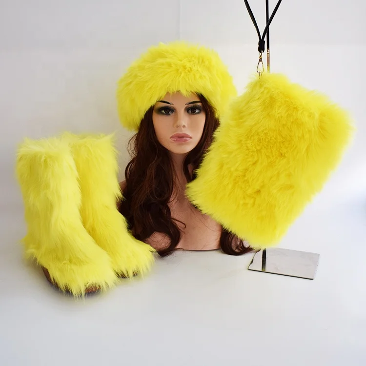 2020 New arrival hot sale cheap women kids fur snow winter boots set real faux fluffy fur boots with headband and bag
2020 New arrival hot sale cheap women kids fur snow winter boots set real faux fluffy fur boots with headband and bag