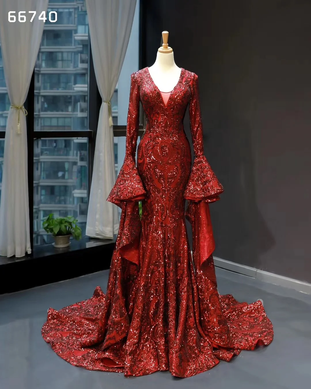 Cheap Red V Neck Sleeveless Party Dresses Women Sexy Long Sweep Train Elegant Evening Dress for Cocktail Party, As picture or your request
Cheap Red V Neck Sleeveless Party Dresses Women Sexy Long Sweep Train Elegant Evening Dress for Cocktail Party, As picture or your request