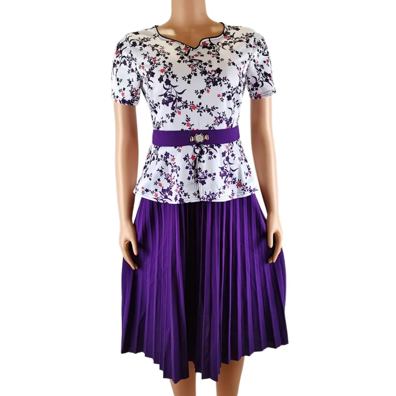 dropping in stock African short sleeve Floral print Faux Two Piece patchwork Pleated one piece plus size dress, Customized color
dropping in stock African short sleeve Floral print Faux Two Piece patchwork Pleated one piece plus size dress, Customized color
