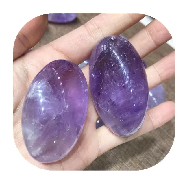 

wholesale natural crystals healing stone amethyst crystal palm stone decor for home