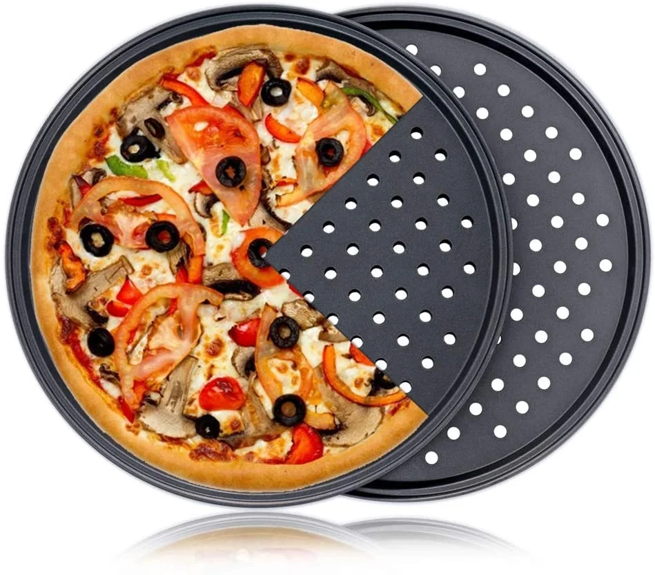 2 Pack Non-Stick Pizza Pan, 13 inch Pizza Tray Carbon Steel Round Pizza Bakeware Set,Dishwasher Safe Pizza Pan Set for Restauran, Black
2 Pack Non-Stick Pizza Pan, 13 inch Pizza Tray Carbon Steel Round Pizza Bakeware Set,Dishwasher Safe Pizza Pan Set for Restauran, Black